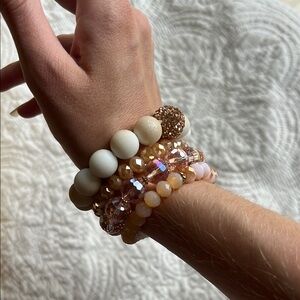 Pink Beaded Bracelet Stack